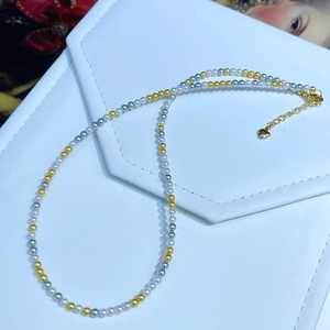 Dois Opcional Bela Artificial Pérola Jóias Colares 40 + 5cm de comprimento com 4mm e 4 + 6 + 8mm Cores Misturadas Beads Cadeia Tipo - Product Image 5