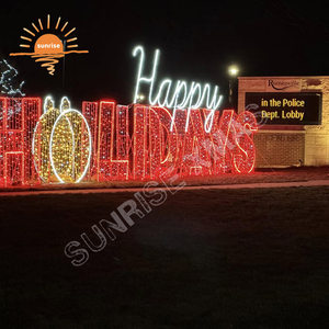 Grand spectacle éclairé étanche LED commercial en stock lettres de Noël personnalisées IP65 pour les décorations de motif de parc de Noël de centre commercial - Product Image 6