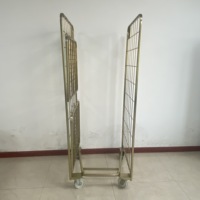 Chariot à main industriel de haute qualité à quatre roues en acier avec revêtement en poudre de zinc, capacité de 500 kg, OEM, métal