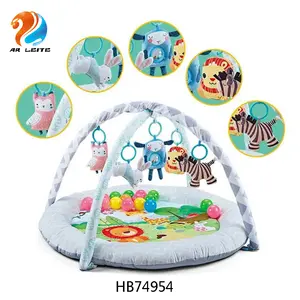 2 In 1 Ronde Pluche Zachte Baby Activiteit Mat Met 20 Ballen Baby Slaapdeken Gym Rek Speelmat