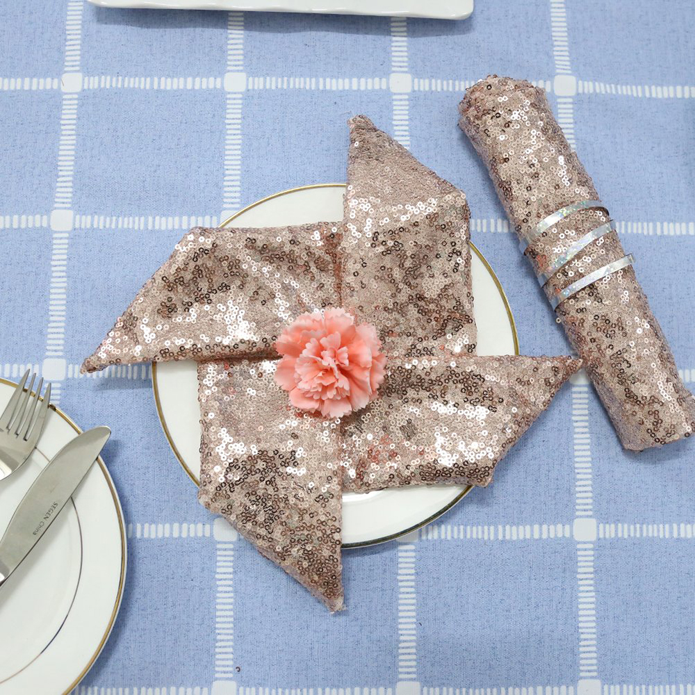 Оптовая продажа, Красивые коктейльные столовые льняные салфетки, Коктейльная вечеринка, мультяшная блестящая салфетка, свадебные розовые золотые столовые салфетки с блестками