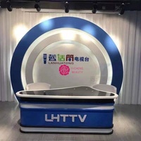 Console de diffusion en direct sur mesure Yicheng, bureau d'ancrage pour enfants, table de studio pour les nouvelles, mobilier de station d'hôte pour la salle de diffusion en direct e-commerce