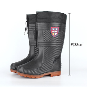 Men's High Top Cotton Padded Rain <b>Boots</b> Rubber Sole Non Slip Wear Resistant Warm Waterproof <b>Work</b> Labor Protection Shoes - Product Image 3