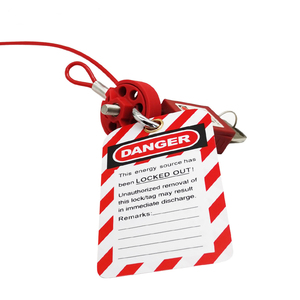 ナイロンPA鋼製多目的3.8mmホイールタイプ調整可能安全ケーブルロックアウト（キー付き、バルブ固定用） - Product Image 3