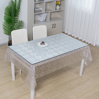 Nappe de table en PVC transparent 3D RNPT, housse de table en vinyle gaufré, protection imperméable pour salle à manger, surface facile à nettoyer
