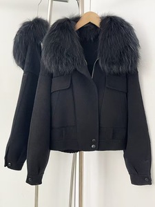 Cappotti Invernali in Lana alla Moda 2025, <span class=keywords><strong>Cappotto</strong></span> Corto Caldo da <span class=keywords><strong>Donna</strong></span> <span class=keywords><strong>con</strong></span> Grande Collo in <span class=keywords><strong>Pelliccia</strong></span> di Procione - Product Image 6