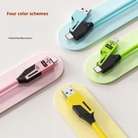 Kabel Data USB Type C PD 27W 65W Pengisian Cepat Spring 1.5M 4-In-1 Kabel Data Pengisian Cepat USB C untuk Ponsel Fungsi 3A