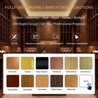 Armoire à vin thermostatée en acier inoxydable grande capacité, armoire à vin de bar sur mesure et armoire à vin thermostatée en bois massif et acrylique