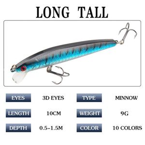 Señuelo de Pesca Artificial Flotante de 10cm/9g, Cebo Duro para Pesca de Lubina en Barco en el Océano - Product Image 3