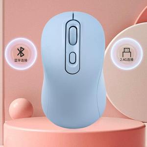 ราตัน อินาลัมบริโกเมาส์บลูทูธแบบสองโหมดแบบชาร์จได้ 2.4G เมาส์ไร้สายเมาส์ออปติคอลเงียบสำหรับแล็ปท็อปแท็บเล็ตพีซีออฟฟิศ - Product Image 1