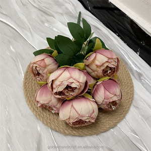 QSLH Ti398 Ramo de Flores de Peonías Artificiales, Paquete Económico, Flor de Rosa y Peonía Artificial, Ramo de Flores Artificiales de Peonía para Eventos - Product Image 5