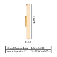 Applique murale moderne de luxe à LED en albâtre, blanc chaud 3500K, encastrée pour salle de bain