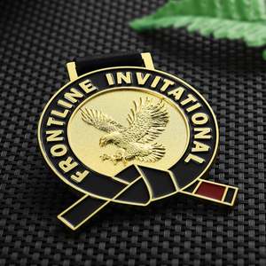 Hot Judo Taekwondo Karate Medals Enamel Award Medals Metal Alloy <b>Gold</b> Sports Medals to Personalize with 3D Embossed Eagle Relief - Product Image 3