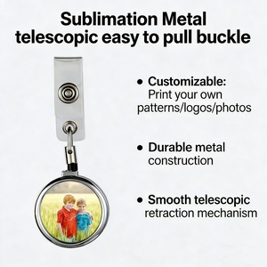Boucle de bobine de Badge télescopique en métal vierge de Sublimation avec Clip arrière - Product Image 2