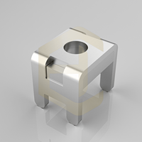 Borne de soudage en laiton étamé cuivre, épaisseur 1,0 mm, 10x8x9,2, borne PCB, vis M3M4, 4P, estampage, alimentation électrique