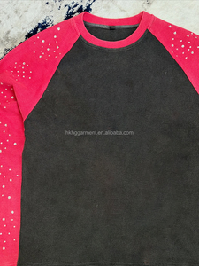 Custom Men Heavyweight Long Sleeves T-<b>shirt</b> for Men Oversize Rhinestone Dtg Print Knit <b>Waffle</b> Long Sleeve t <b>Shirt</b> - Product Image 2