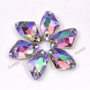 Oleeya 5A Bevel Axe Shape Crystal Rhinestone 17*28 Big Size Strass Flat Back Rhinestones for Garment Dressing <b>Bags</b> Shoes - Product Image 4