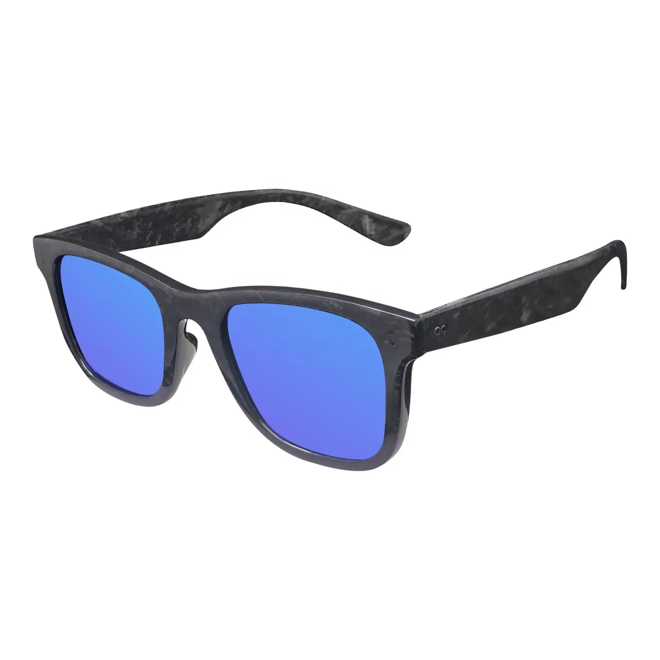 Kacamata hitam serat karbon tempa polarisasi kelas atas kacamata persegi biru es kacamata Logo kustom kacamata hitam Pria Wanita UV400