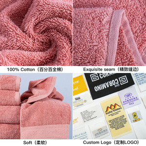 <b>Bath</b> <b>Towel</b> <b>Set</b> 6 Pieces Cotton Solid Color Face And <b>Bath</b> <b>Towels</b> Gift Use Custom Colors Rectangle Shape - Product Image 3