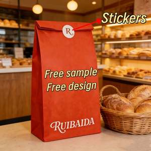 Wholesale Recyclable Greaseproof Food Paper <b>Bag</b> Custom Logo Printed White Brown Kraft Paper with Sticker for Bakery Candy <b>Cookie</b> - Product Image 3