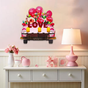 Valentine's Day Living Room Decorative Wooden Wall Shelf Featuring Love Cart Sign Hanging Ornament Wooden Handicraft - Product Image 2