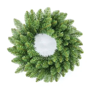 Disesuaikan 40cm Pvc hijau karangan bunga Natal personalisasi karangan bunga Natal untuk liburan hijau dekorasi pesta rumah