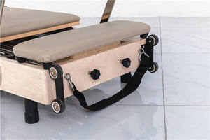 घरेलू उपयोग फोल्डिंग ओक/मेपल लकड़ी पोर्टेबल पाइलेट्स रीफॉर्मर मशीन लकड़ी के पिलेट्स-रीफॉर्मर-घर पर - Product Image 4
