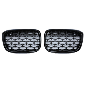 Para BMW New X3 X4 G01 G02 G08 <span class=keywords><strong>2018</strong></span> <span class=keywords><strong>2018</strong></span> + Todo negro Parrilla delantera Parachoques Rejilla Diamond Kidney Racing Grilles - Product Image 1