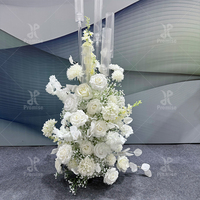 Boule de fleurs artificielles en soie, nouveau style, pour centres de table de mariage, décoration d'événements, blanc