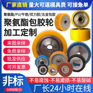 Roues à roulettes en polyuréthane personnalisées Chuangjie avec roulement à billes, noyau en aluminium industriel, rouleaux d'alimentation robustes non motorisés - Product Image 2