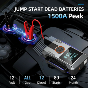 Démarreur portable 4-en-1 Nexest 1500A avec batterie externe, éclairage LED, booster d'urgence pour camion, gonfleur de pneus 160 PSI 12V - Product Image 2