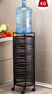 Carro de almacenamiento de cocina de <span class=keywords><strong>metal</strong></span> portátil de 3 niveles con ruedas, cesta de carrito para el hogar para almacenamiento doméstico - Product Image 4