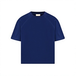 <b>mens</b> <b>navy</b> <b>blue</b> dark <b>blue</b> plain solid blank raglan sleeve relaxed fit short sleeve tshirt crewneck basic tee top - Product Image 1