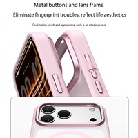 Étui magnétique givré de luxe compatible avec iPhone 18 17 Pro Max, cadre de caméra en métal, boutons colorés, coque antichoc