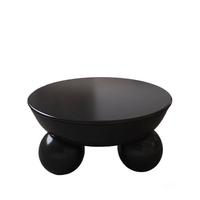 Table basse circulaire convertible minimaliste moderne, luxe haut de gamme, hauteur réglable, rangement, bois noir, pour salon