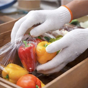 Viet Nam CVC Bleached <b>White</b> Cotton Gloves Seamless Knit 7G 10G Elastic Cuff Anti-Chemical Powder-free Cleanroom Food Handling - Product Image 2