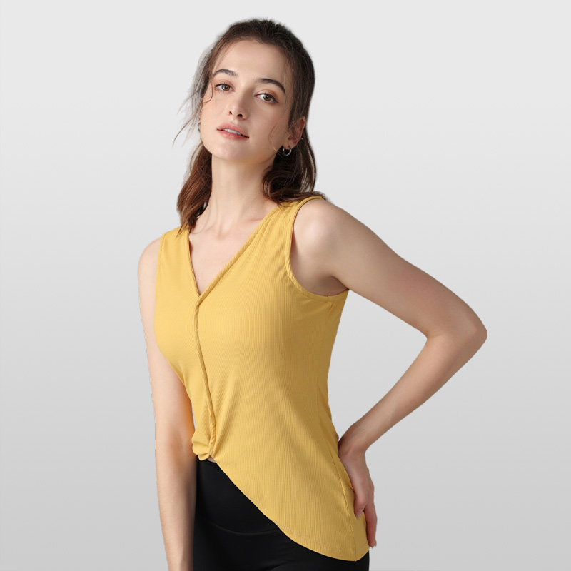 Women's Custom Front Summer Sportswear Breathable Eco-Friendly Quick Dry Workout Tank Top Casual Gym Vest With 2 Ways to Wear