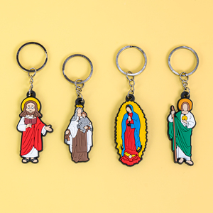 <span class=keywords><strong>2025</strong></span> xu hướng bán buôn cao su Christian chủ chốt Tùy Chỉnh chéo Jesus tình yêu móc khóa tôn giáo phụ kiện Quà tặng móc khóa - Product Image 1