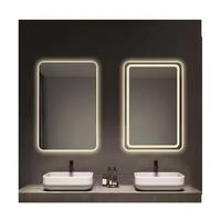 BTO personnalisé hôtel bain intelligent tactile interrupteur salle de bain LED miroir lumières verre argent rétro-éclairé miroir sans cadre
