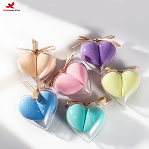 Esponja de Maquillaje Extra Suave de Dos Colores en Forma de Gota, con Caja, Marca Privada, Lavable, Herramientas de Maquillaje GZ RTS, Pedido Mixto al por Mayor, 3 Días - Product Image 1