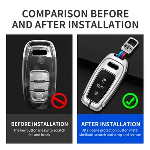 Funda de Silicona y Aleación de Zinc para Llaves de <span class=keywords><strong>Coche</strong></span>, Personalizable al por Mayor, para Llaves de Audi - Product Image 2