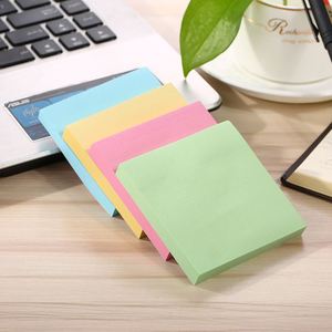 Blocs-notes autocollants carrés vierges couleur unie 3x3 pouces, 100 feuilles par bloc, 4 couleurs pastel, pour bureau/étudiant - Product Image 1