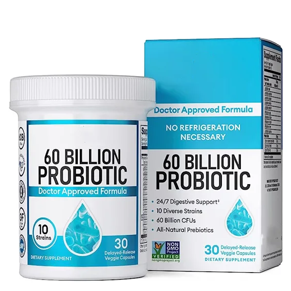 OEM Private Label Probiotic Capsules 60 Billion CFU - 10 Strains + Organic Prebiotics Immune, Digestive & Gut Health