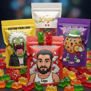 Sacs en Mylar de 3,5 g à l'épreuve des odeurs et à l'épreuve des enfants, approuvés par la FDA, imprimés sur mesure, pochette debout refermable avec fermeture éclair - Product Image 3