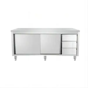 hotel and restaurant stainless steel kitchen storage cabinet cupboard food dish holder worktable cabinet