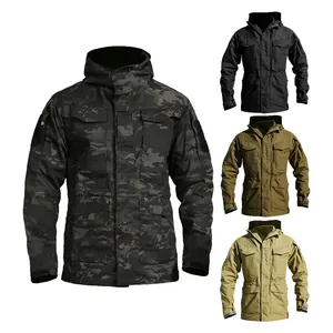 OEM Customized Wholesale Hooded Windbreaker Hunting Camouflage Clothes Men Windbreaker Tactical Jacket For Outdoor