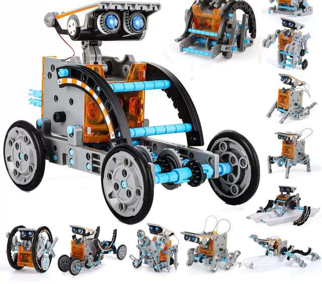 DIY Building Solar Robot Toys for Kids Educational Plastic Solar Powered Stems