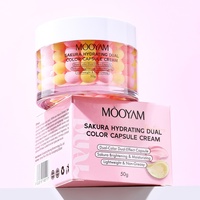 Crème Visage 2-en-1 Capsule Colorée Niacinamide PDRN Hydratante Réparatrice Éclaircissante Gelée Hydratante Crème Faciale Sakura