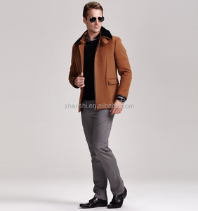 Chaqueta de abrigo de lana mezclada de lana de camello de invierno para hombre de alta calidad 2016 con Cuello de piel - Product Image 6