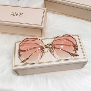 <span class=keywords><strong>2025</strong></span>カスタム高級メタル最新女性用サングラス<span class=keywords><strong>Rimless</strong></span> UV400ブランドデザイナーグラデーションスクエアクラシックサングラス女性用メガネ - Product Image 4